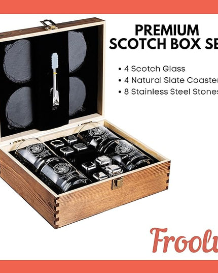 Personalized Military Sets - Custom Engraved Decanter & 4 Scotch Glasses - Army, Navy, Air Force, Coast Guard - Active Duty & Veterans (Scotch Glass Set)