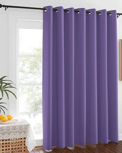 NICETOWN Blackout Lilac Purple Curtain 84 inches Long, Energy Saving Thermal Drape Grommet Sound Reducing Light Blocking Window Treatment for Baby Nursery Bedroom, 1 Panel, W100 x L84