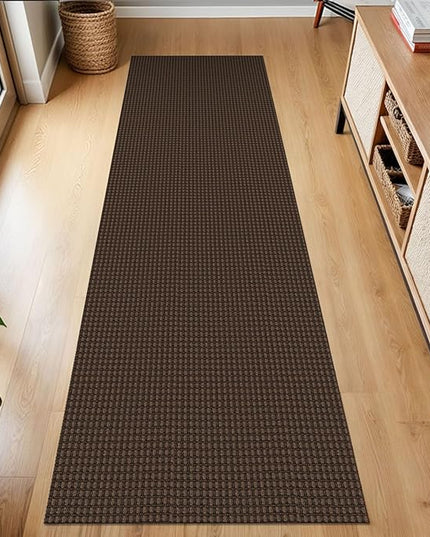 KOZYFLY Runners for Hallways 2x7 ft Washable Kitchen Runner Non Slip Rubber Backed Hall Runners Cotton Entryway Runner Rugs Floor Carpet for Indoor Backdoor Bedroom Kitchen, Reddish Brown/Coffee