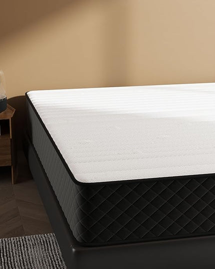 Full Mattress, 12 Inch Hybrid Mattress with Pocket Springs and Memory Foam, Medium Firm Support, Motion Isolation, Breathable Comfort Layer, Mattress in a Box