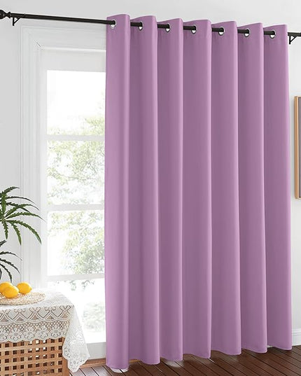 NICETOWN Room Darkening Patio Sliding Door Curtains 84 inch Length, Grommet Divider Thermal Insulated Curtain Drapes for French Door/Living Room (Lilac, W100 x L84, 1 Panel)