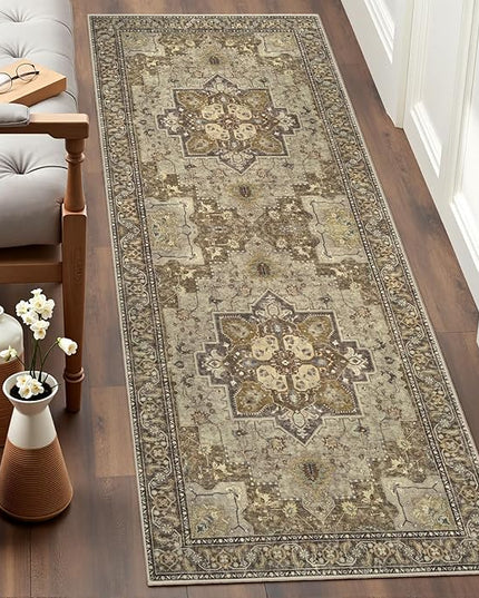Ciicool Washable Runner Rug Non Slip, 2'x6' Hallway Rug Runners Vintage Kitchen Rugs Carpet Hallways for Bedroom Laundry Bathroom Decor