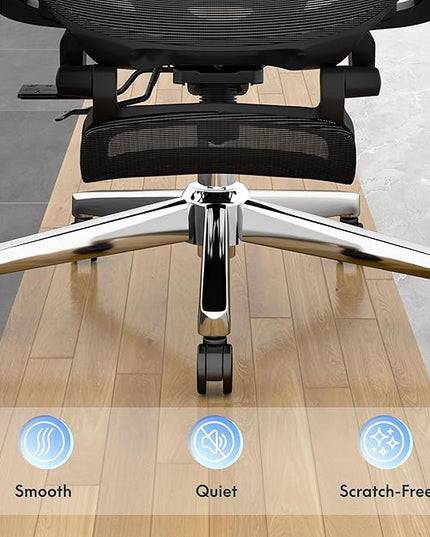 FLEXISPOT ErgoX Premium Ergonomic Office Chair with Footrest- Adjustable 3D Armrests, Dynamic Lumbar Support, Recline & Tilt Function, Mesh Seat, for Home & Office Use,Blue