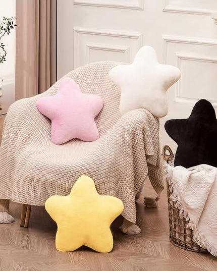 Small Star Throw Pillows for Bed, Decorative Throw Pillows for Couch Livingroom,15" Pink Pillows Aesthetic Cute Floor Pillow with Soft Plush for Sofa Bedroom Kids Xmas Gift (Pink)
