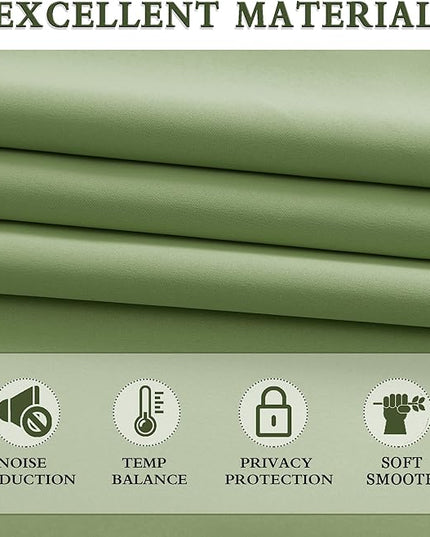 DONREN Patio Door 108 Inches Long Curtain Panels - Ceiling to Floor Extra Long Drape Curtains Window Treatment for Sliding Glass Door (Sage,2 Pieces,W 52 x L108 inches)
