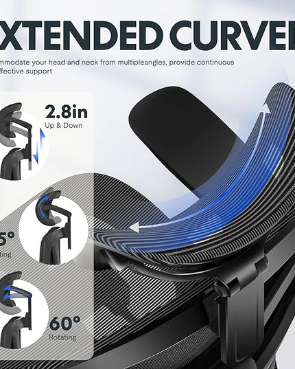 FLEXISPOT ErgoX Premium Ergonomic Office Chair with Footrest- Adjustable 3D Armrests, Dynamic Lumbar Support, Recline & Tilt Function, Mesh Seat, for Home & Office Use,Foam Black