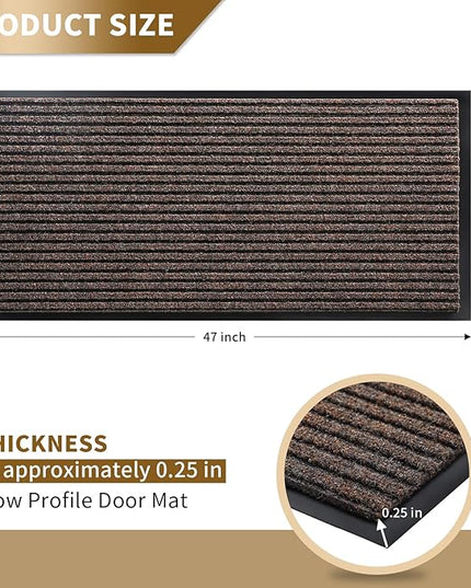 Yimobra Front Door Mat Outdoor Indoor Entrance, 100% Waterproof All-Season All Weather Doormat, Welcome Matt Outside Entry, Non Slip, Low Profile, Heavy Duty Patio Porch Floor Mats,47 x 24