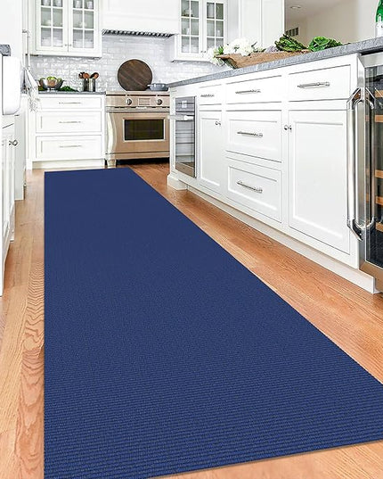 KOZYFLY Washable Runner Rug 3x12 ft Hallway Kitchen Runner Rugs with Rubber Backing Bobo Non Slip Entryway Runner Indoor, Long Carpet Runners for Hall Kitchen Entryway, Royal Blue