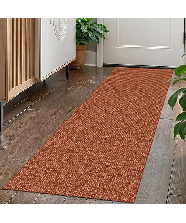 KOZYFLY Runners for Hallways 2x5 ft Washable Kitchen Runner Non Slip Rubber Backed Hall Runners Cotton Entryway Runner Rugs Floor Carpet for Indoor Backdoor Bedroom Kitchen, Orange/Tan