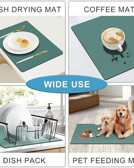 GOLENER Coffee Maker Mat For Countertops, Absorbent, Washable, Reversible Microfiber Dish Drying Mat For Kitchen Accessories, Under Small Appliance Mats