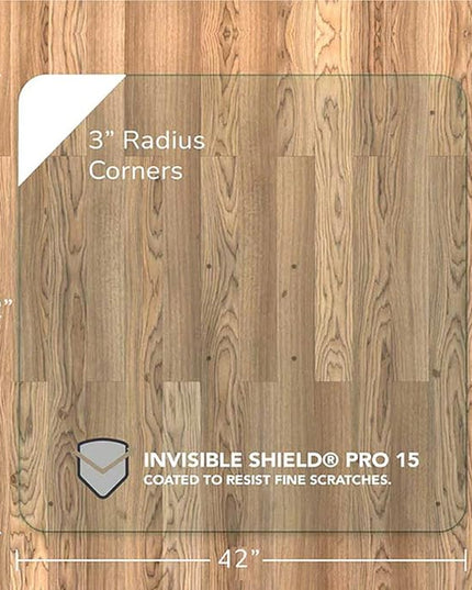 Vitrazza Glass Chair Mat 42” x 42” Superior ¼" thick, Chiaro Standard Clear, Certified Tempered Safety Glass, Delivers a Smooth Glide, Protects Carpet or Wood, Beautiful in Home or Office.