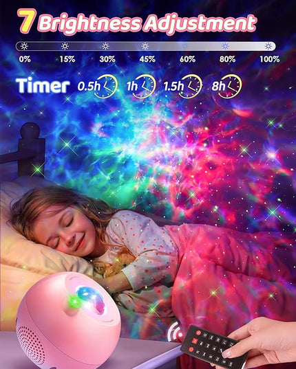 Galaxy Projector for Bedroom, 15 Colors Star Projector Galaxy Light Projector for Bedroom Night Light Projector,15 White Noises Bluetooth Star Lights for Ceiling Projector