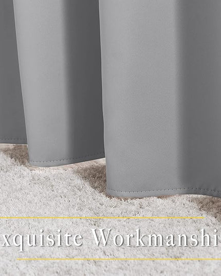 NICETOWN Light Gray Blackout Curtains 84 inch Long for Bedroom - Thermal Insulated Solid Grommet Light Blocking Window Curtains & Drapes for Living Room (2 Panels, 52 x 84 Inch, Silver Grey)