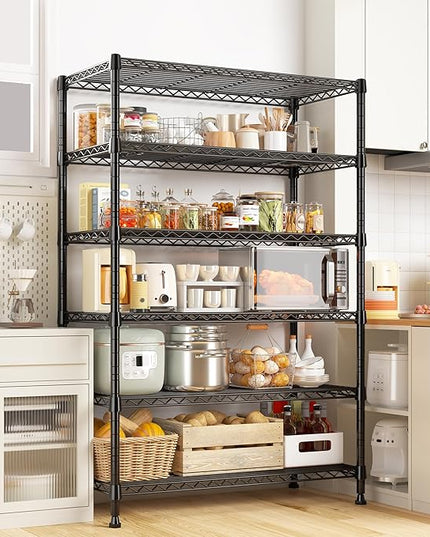 REIBII 71" H Metal Shelves 6 Tier Storage Shelves 1200LBS Adjustable Shelving Units and Wire Shelving Unit Storage Rack Shelf Metal Shelving, 71" H x 29" W x 14" D