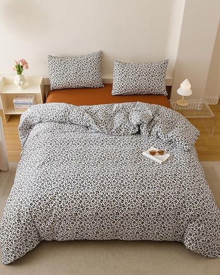 Houseri Leopard Comforter Set Twin Black Cheetah Print Bedding Sets Quilt Stylish and Bold Animal Print Bed Blanket Twin Size