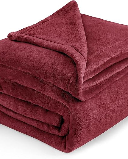 Bedsure GentleSoft Fleece Blankets King Size Burgundy - Bed Blanket Soft Lightweight Plush Cozy Fuzzy Luxury Microfiber, 108x90 inches