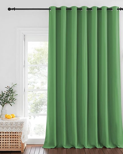 NICETOWN Privacy Room Divider Curtain Thermal Blackout Curtain for Patio Door, Living Room, Bedroom Partition and Shared Office Space, 1 Grommet Panel, Froest Green, 100 inch x 108 inch Long
