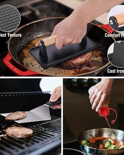 128 PCS Griddle Accessories Kit - Premium Flat Top Grill Accessories Set for Blackstone & Camp Chef, Stainless Steel BBQ Tool Utensils Gift Grilling Set for Lover Outdoor Men Women dad