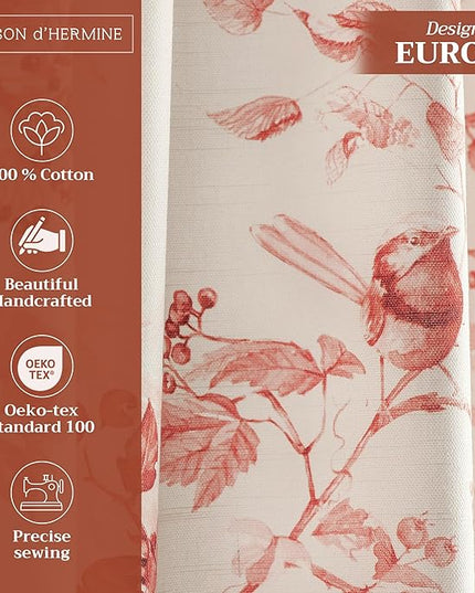 Maison d' Hermine Curtains for Living Room 100% Cotton 84 inch Length Two Panels Light Filtering Curtains for Bedroom Windows with Rod and Loop Pockets Drapes (Equinoxe Terracotta, 50" W x 84" L)