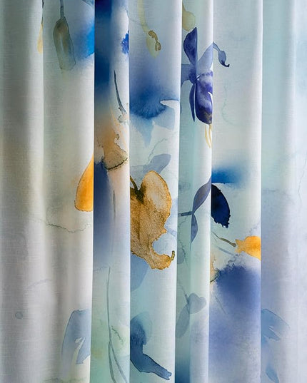 Maison d'Hermine Curtains for Living Room 100% Cotton 108 inch Length Two Panels Window Toile Curtains for Bedroom with Loop & Rod Pockets, Gifts for Mothers Day (Lazy Summer Days, 50" W x 108" L)