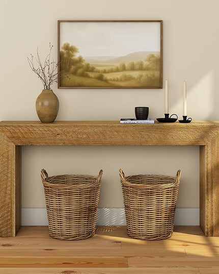 Plank+Beam 66 Inch Camden Console Table - Solid Pine Wood, Easy Assembly for Living Room or Entryway, Rustic Honey