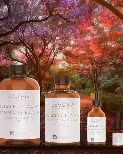 Levona Scent Essential Oil - Fresh Aroma for Home, Office, Hotel & Spa, Perfect in Humidifiers and Diffusers, Luxury Fragrance, With Roses, Geranium, Zesty Lemon Notes - 500ml/ 17 fl oz, Blissful Aura