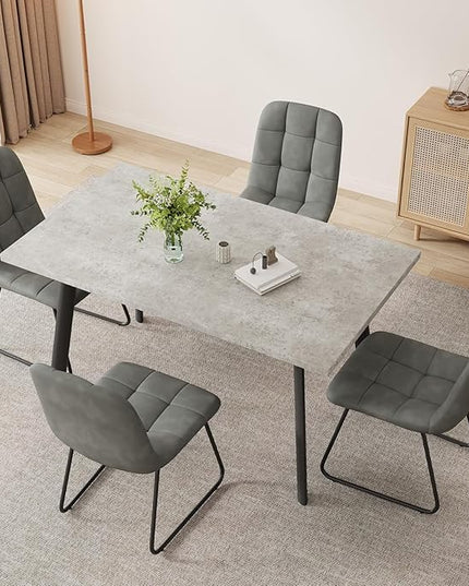 ZckyCine 46.5" Modern Grey Dining Table Set for Small Spaces, 5-Piece Set with Rectangular Table Compact, Sturdy & Easy to Assemble (Table, 46.5")
