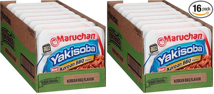 Maruchan Yakisoba Korean BBQ flavor, Japanese Instant Ramen Noodles, 4.12 Oz, 8 Count (Pack of 2)