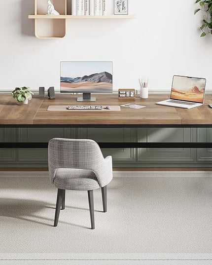 HSH Extra Large Home Office Desk, Rustic Wood and Metal Computer Desk for 2 People, 78 Inch Long Executive Writing Study Gaming Double Desk Workstation, Bedroom Living Room PC Table for 2 Monitors