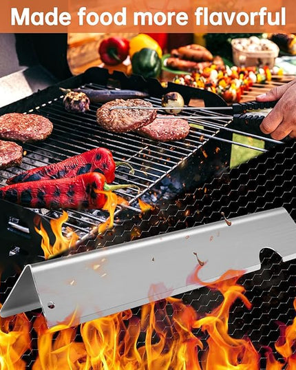 Stainless Steel Grill Flavorizer Bar Heat Plates with 2 Pack Grates BBQ Gas Grill Replacement Parts for Weber Genesis II 300 Series Genesis II E-310 E-315 E-330 E-335 S-310 S-335 Gas Grill