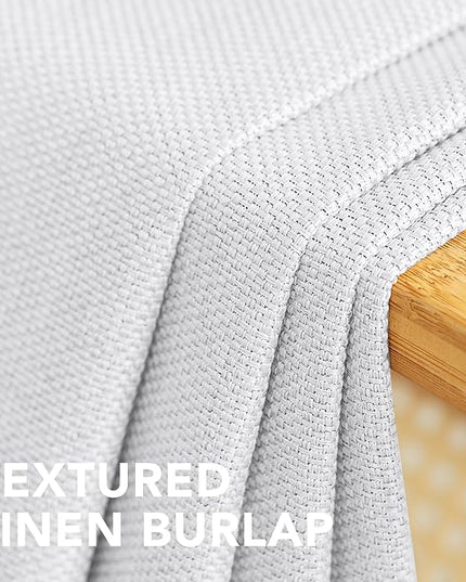 H.VERSAILTEX Linen Blackout Curtain 54 Inches Long for Bedroom/Living Room Thermal Insulated Grommet Linen Curtain Drapes Primitive Textured Burlap Effect Window Drapes 1 Panel - Heather Pure White