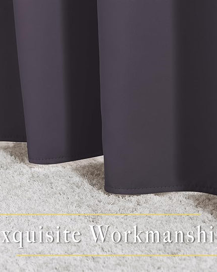 NICETOWN Bedroom Blackout Curtains and Drapes - Window Treatment Thermal Insulated Solid Grommet Blackout Draperies for Bedroom/Living Room (Greyish Purple, Set of 2, 80 by 84 Inch)