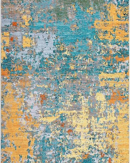 Modern Abstract 2x7 Runner Rug Washable Non Slip Stain Resistant Rug for Hallway Kitchen Bedroom Non Shedding Low Pile Indoor Floor Cover,Multi Color