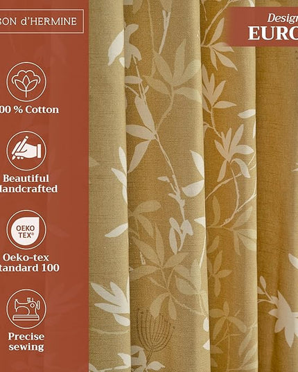 Maison d' Hermine Curtains for Living Room 100% Cotton 84 inch Length Two Panels Light Filtering Curtains for Bedroom Windows with Rod and Loop Pockets Drapes (Louxor Dark Beige, 50" W x 84" L)