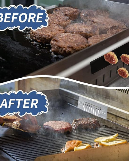 Rear Grease Gate for Blackstone Griddle,Blocks Food from Falling into Rear Grease Trap & Compatible with All Blackstone Griddle Accessories