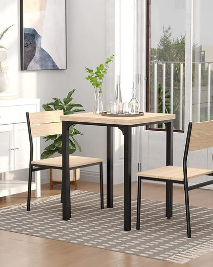 Small Space Dining Table Set for 2 Modern Kitchen Table and Chairs Compact Design Ideal for Apartments and Breakfast Nooks