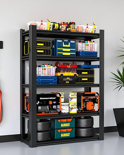 Metal Garage Shelving Unit, Heavy Duty 5-Tier Adjustable Storage Rack, Steel Shelving,3000 lbs Capacity, Industrial Shelves for Heavy Tools and Equipment (5-Tier 78" H x36 W x 18" D)