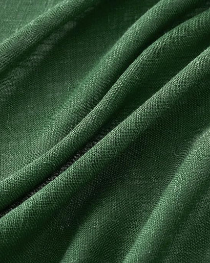MIULEE Emerald Green Kitchen Curtains 30 Inch Length 2 Panels, Soft Thick Linen Textured Semi Sheer Light Filtering Short Cafe Tier Curtains for Small Half Window Back Tab Rod Pocket Christmas Decor