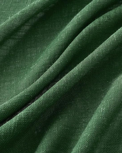 MIULEE Emerald Green Linen Curtains 84 Inch Length for Bedroom Living Room, Soft Thick Linen Textured Window Drapes Semi Sheer Light Filtering Back Tab Rod Pocket Burlap Look Christmas Decor, 2 Panels