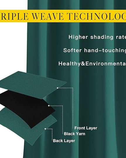 NICETOWN Blackout Curtains for Bedroom - Thermal Insulated Solid Grommet Room Darkening Curtains/Panels/Drape for Bedroom(Hunter Green, 2 Panels, 46 x 90Inch)