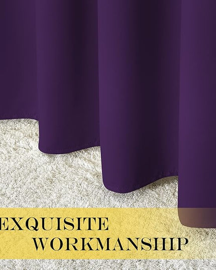 NICETOWN Royal Purple Blackout Curtains for Bedroom 95 Inch Length - Thermal Insulated Room Darkening Privacy Grommet Window Drapes for Boys Room, Set of 1 Panel, 80 x 95 Inch