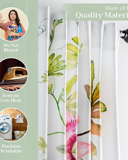 Maison d' Hermine Curtains for Living Room 100% Cotton 108 inch Length One Panel Light Filtering Curtains for Bedroom Windows with Rod and Loop Pockets Drapes (Passion White, 50" W x 108" L)