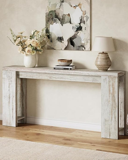 LITTLE TREE 70.9-Inch Entryway Table, Long Narrow Farmhouse Sofa Console Table for Living Room, Hallway