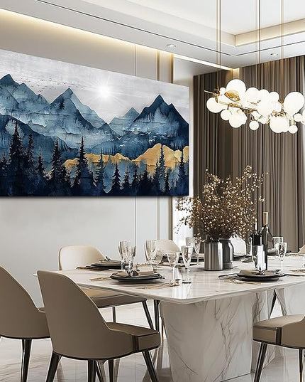 FUHAIHUA Large Wall Decor For Living Room Canvas Wall Art For Office Modern Wall Decorations For Bedroom Mountain Landscape Painting Abstract Pictures Artwork Room Home Decor 24x48 In