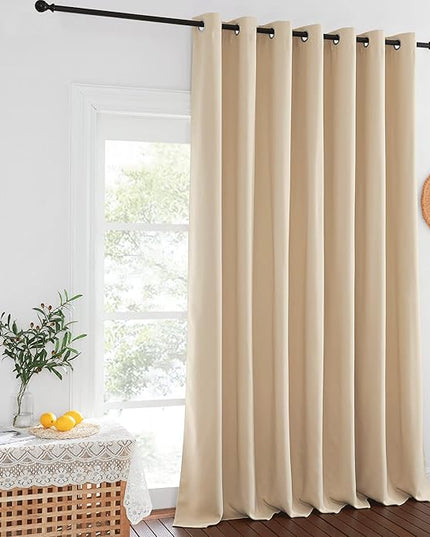 NICETOWN Sliding Glass Door Curtain for Bedroom Living Room Darkening Grommet Privacy Drapes Wide Window Treatment, Biscotti Beige, W100 x L132, 1 Panel