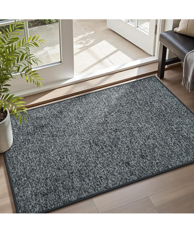 MontVoo Door Mat Indoor Entrance Doormat, Absorbent Durable Rubber Non Slip Front Door Mat for Inside Entry Entryway Dirt Trapper Welcome Mat, Darkgrey 32''x48''