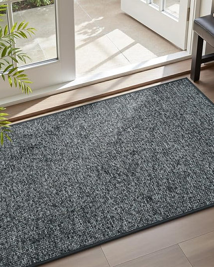 MontVoo Door Mat Indoor Entrance Doormat, Absorbent Durable Rubber Non Slip Front Door Mat for Inside Entry Entryway Dirt Trapper Welcome Mat, Darkgrey 24''x36''