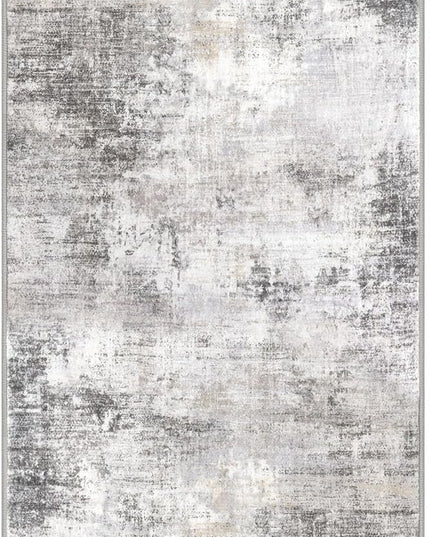 IOHOUZE Abstract Runner Rug 3x8 Ft Washable Runners for Hallways, Non Slip Kitchen Runner Printed Faux Wool Entryway Runner Indoor, Modern Abstract Floor Carpet for Hall Bedroom, Grey Beige