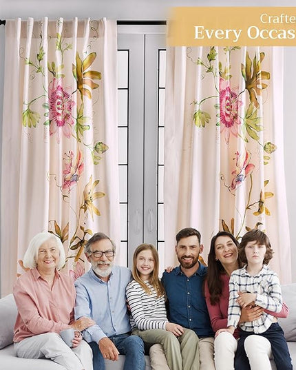Maison d' Hermine Curtains for Living Room 100% Cotton 108 inch Length One Panel Light Filtering Curtains for Bedroom Windows with Rod and Loop Pockets Drapes (Passion Beige, 50" W x 108" L)