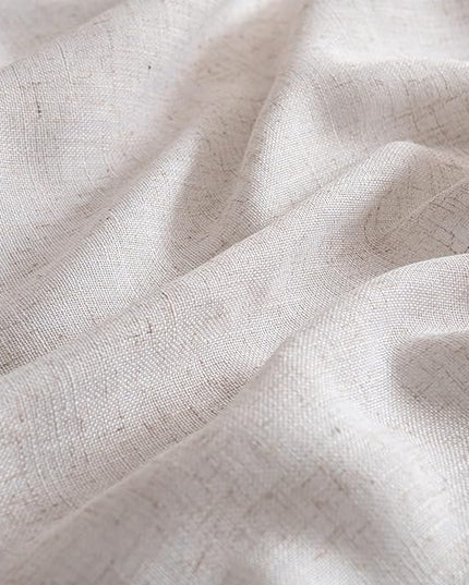 MIULEE Natural White Linen Curtains 96 Inch Long 2 Panels for Bedroom Living Room, Soft Thick Linen Textured Window Drapes Semi Sheer Light Filtering Rod Pocket Back Tab Neutral Farmhouse Cream Ivory